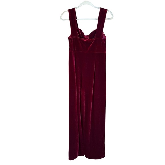 Cider Burgundy Velvet Jumpsuit Corset Style Wide Leg Holiday Christmas Large NWT - Picture 3 of 10
